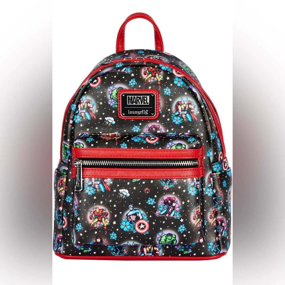 NWOT Marvel tattoo Loungefly mini backpack and wallet